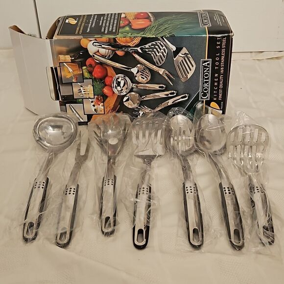 HP Cortona kitchen 7 Pieces Tool Set Finest Quality 18/8 Stainless Steel - Picture 2 of 16